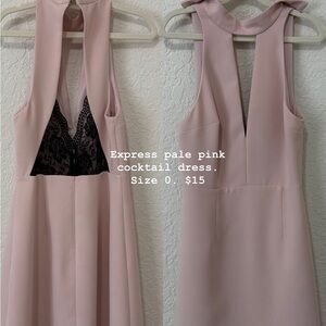 Express Light Pink Backless Dress